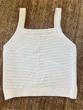 Joie White Crochet Knit Tank
